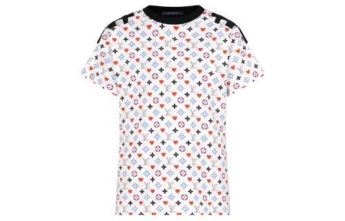 LOUIS VUITTON New Quarterly Products Of LV T Shirts Women's Light Umber Crew Neck Moderate Straight Fit