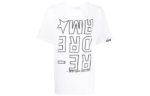 Golden Goose T Shirts Women's White Crew Neck Moderate