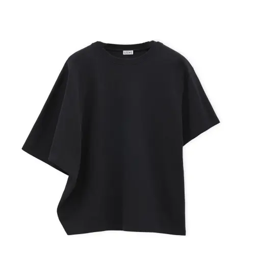 LOEWE T Shirts Women's Black Crew Neck Moderate Straight Fit