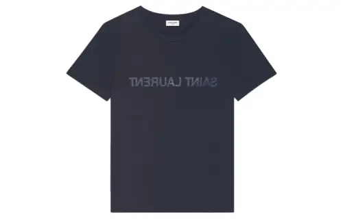 SAINT LAURENT T Shirts Women's Blue Crew Neck Moderate Straight Fit