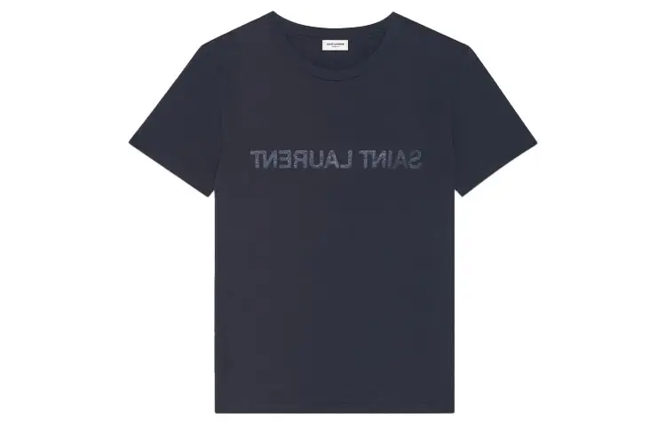 SAINT LAURENT T Shirts Women's Blue Crew Neck Moderate Straight Fit