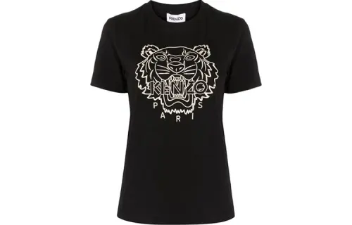 KENZO T Shirts Women's Black Crew Neck Moderate Straight Fit
