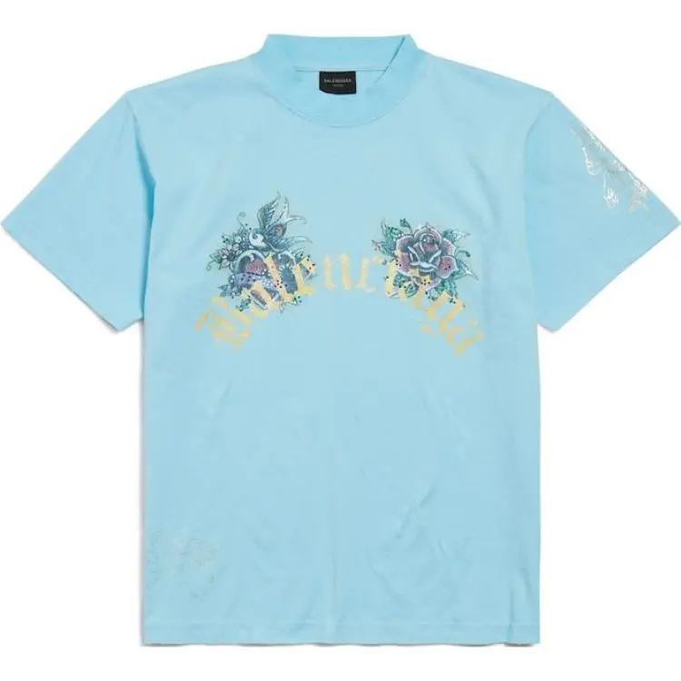 Balenciaga T Shirt Women's Light Blue Regular Fit