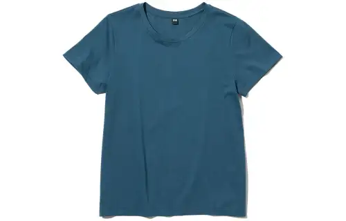 UNIQLO T Shirts Women's Sea Blue Crew Neck Moderate Other