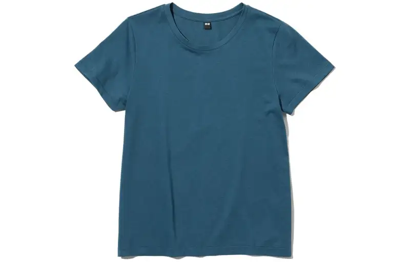 UNIQLO T Shirts Women's Sea Blue Crew Neck Moderate Other