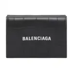 Balenciaga Calfskin Short Wallet Men's Dark Gray
