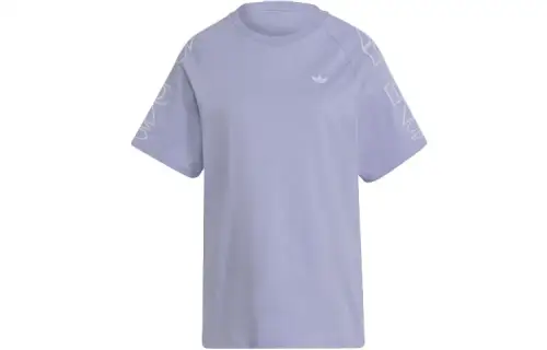 Adidas Originals T Shirts Women's Light Purple Crew Neck Moderate