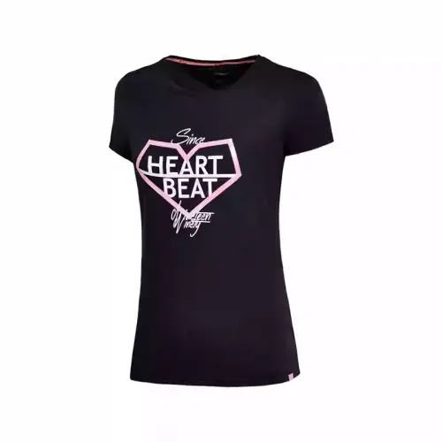 Li Ning T Shirts Women's Black Crew Neck Moderate Straight Fit
