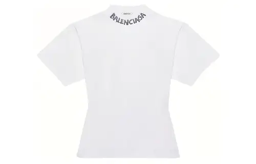 Balenciaga Curved T Shirt 'White/Black'