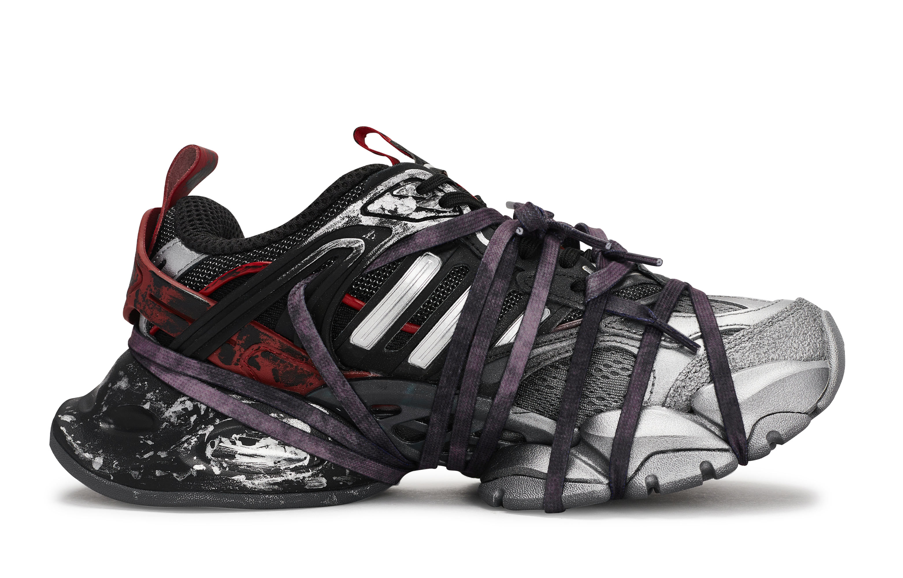 Adidas XLG RUNNER DELUXE Slip Resistant Abrasion Resistant Low top Running Shoes Unisex Black Red Silver