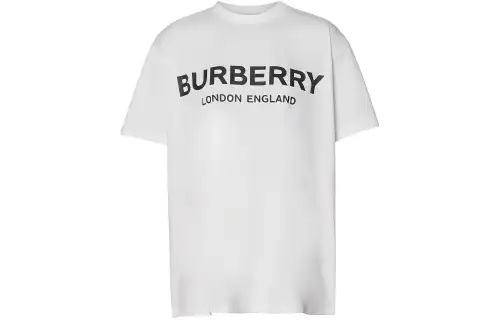 Burberry T Shirts Women's White Crew Neck Moderate Straight Fit