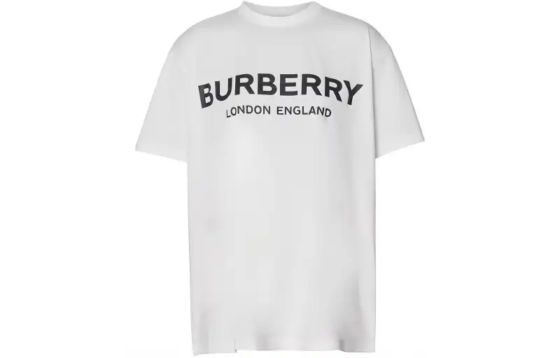 Burberry T Shirts Women's White Crew Neck Moderate Straight Fit
