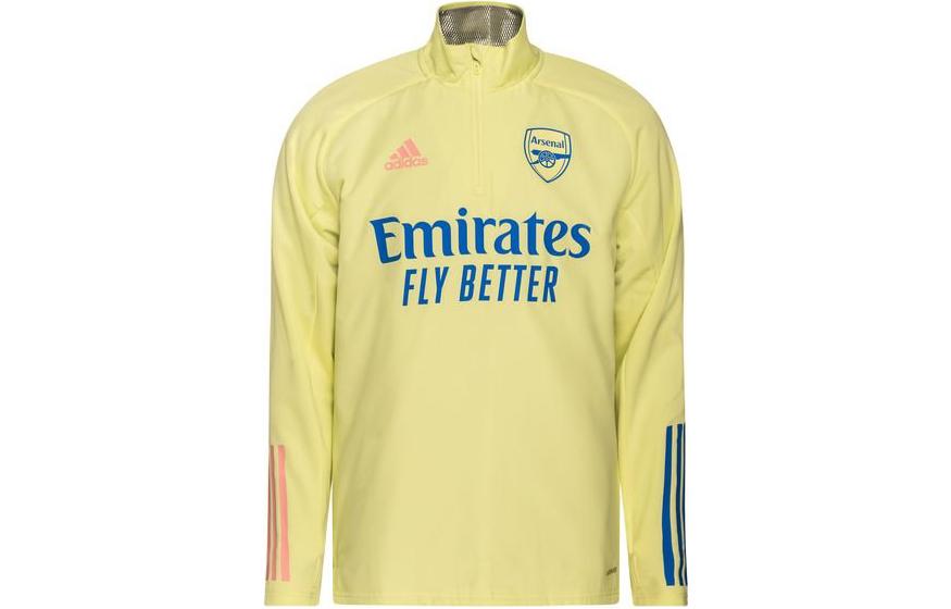 Adidas Arsenal Arsenal Club Football Training Sportswear Letter Print Stand Collar 20/21 Season Arsenal Football Jersey Men's Yellow