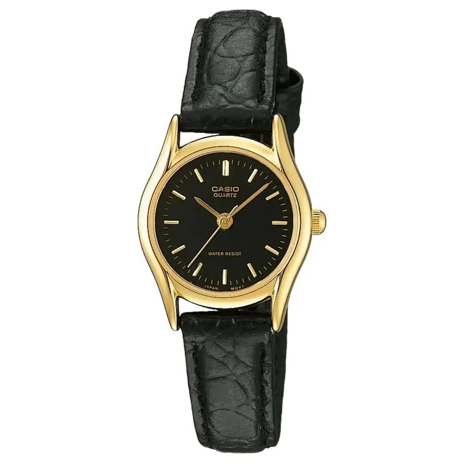 CASIO Women's Quartz Collection Water Resistant For Everyday Use Quartz Movement Leather Strap Watch