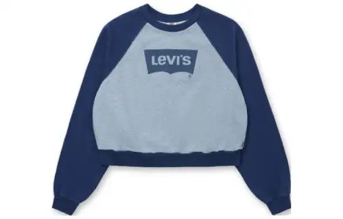 Levis Crop Tops Women's Blue Crew Neck Moderate