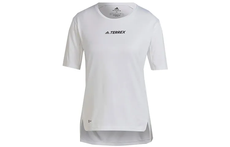 Adidas Terrex T-Shirts Women's White Crew Neck Moderate Straight Fit