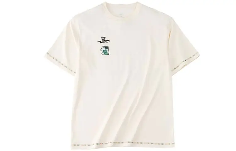 Anta Drop Shoulder Sleeve T Shirt Women's Duck Down White
