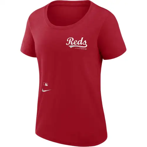 Nike X MLB T Shirts Women's Red Crew Neck Moderate Straight Fit