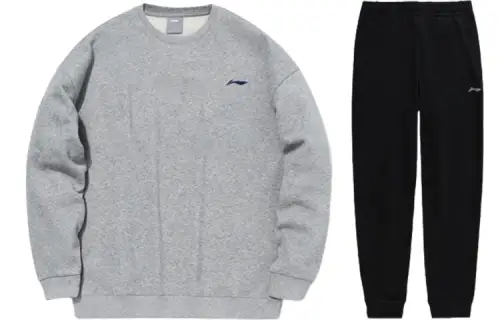 Li Ning Sweatshirt Sets Men's Crew Neck Thickened