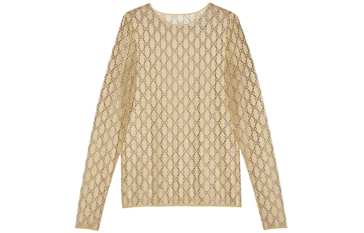 GUCCI T Shirts Women's Yellow Crew Neck Thin