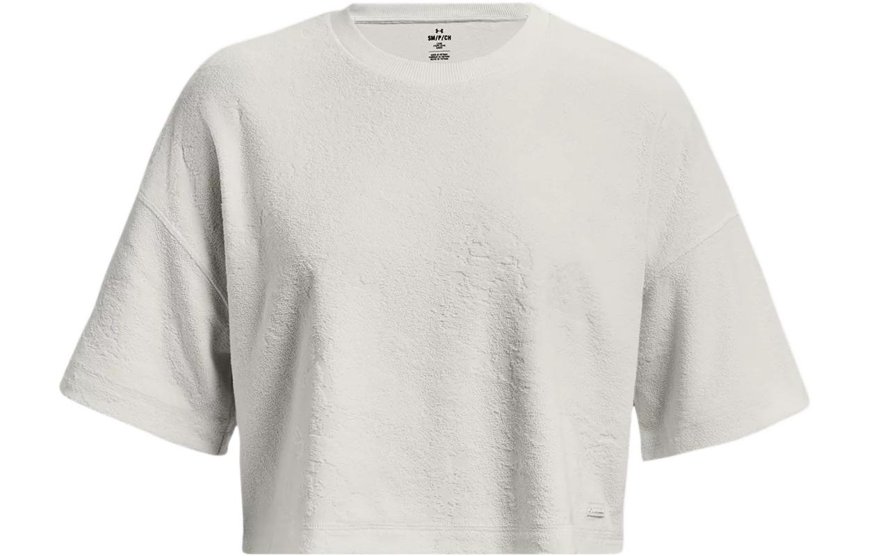 Under Armour Journey Crop Tops Women's Mist Gray Crew Neck Moderate