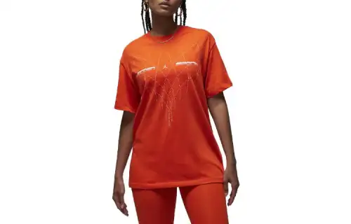 Jordan Drop Shoulder Sleeve T Shirt Women's Orange