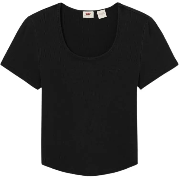 Levi's T-Shirts Women's Black U-neck Moderate