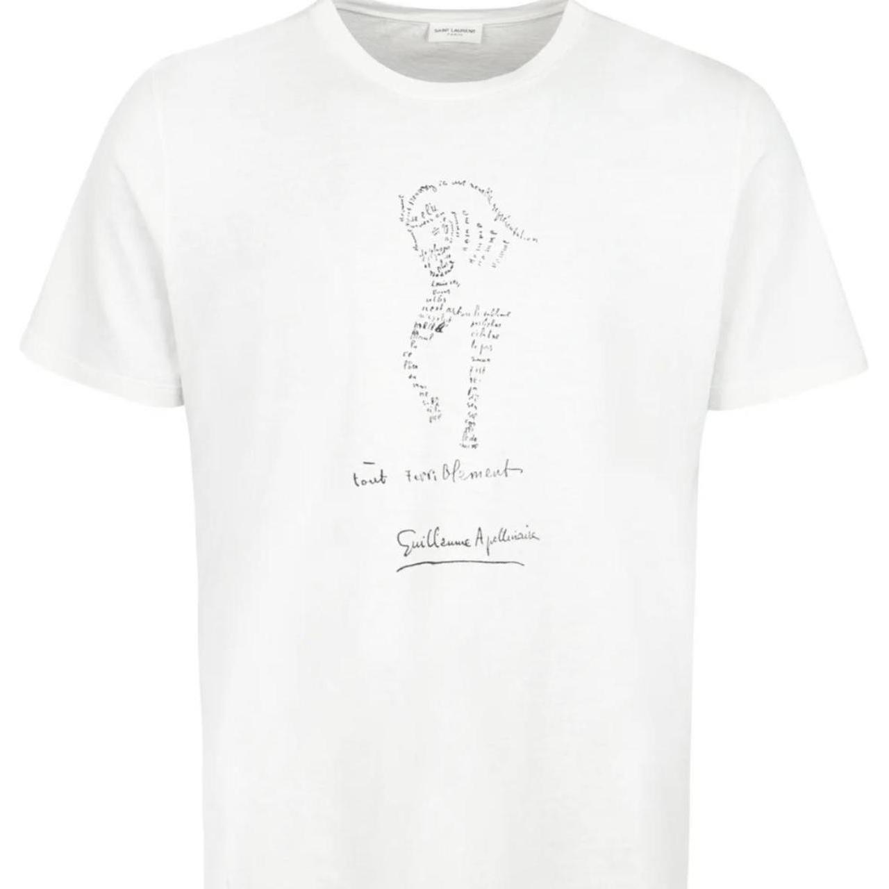 SAINT LAURENT Tout Terriblement Printed T Shirt Dirty Ecru