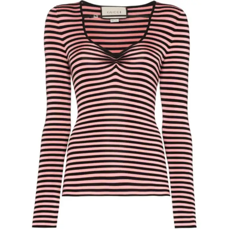 GUCCI T Shirts Women's Pink V Neck Moderate