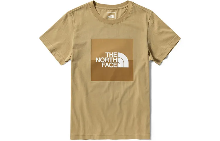 THE NORTH FACE T-Shirts Women's Khaki Crew Neck Moderate Straight Fit