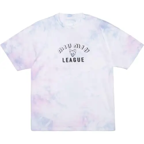 MIU MIU Drop Shoulder Sleeve T Shirt Women's Snow Pink