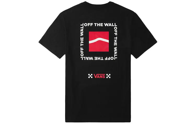 Vans T Shirts Women's Black Crew Neck Moderate Straight Fit