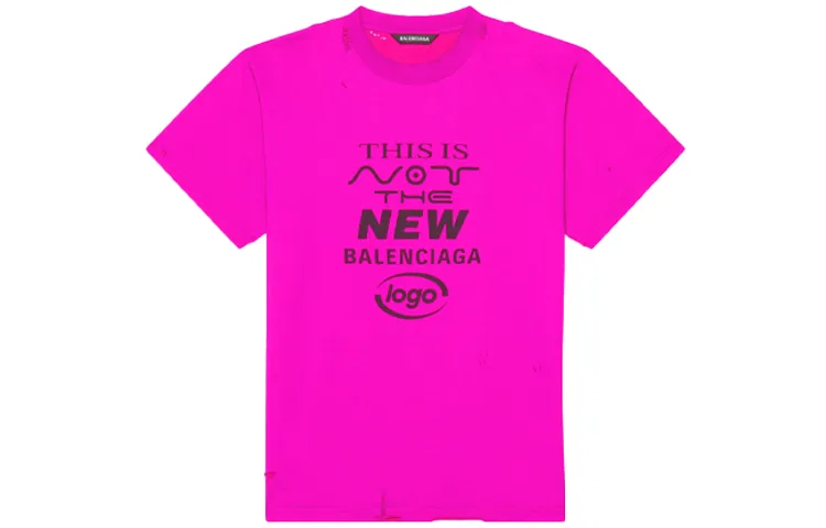 Balenciaga Drop Shoulder Sleeve T-Shirt Women's Pink