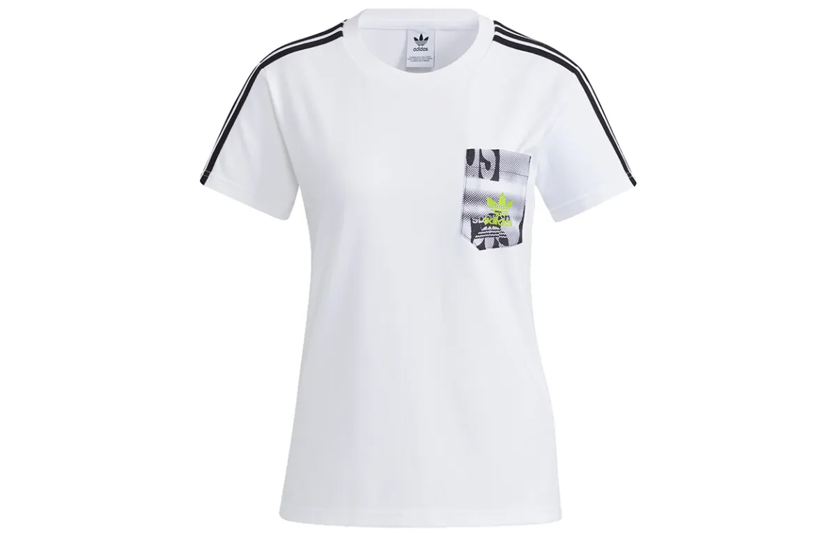 Adidas Originals Drop Shoulder Sleeve T Shirt Women's White