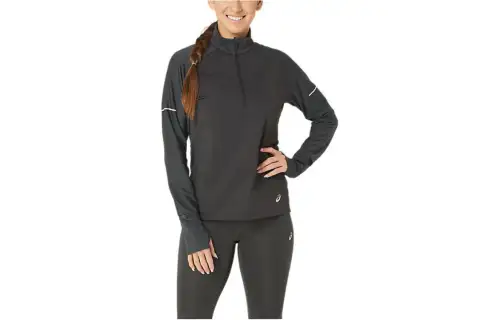 ASICS PRO FIT T Shirts Women's Graphite Gray Stand Collar Moderate Other