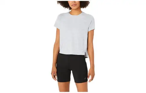 ASICS T Shirts Women's Gray Crew Neck Moderate Other