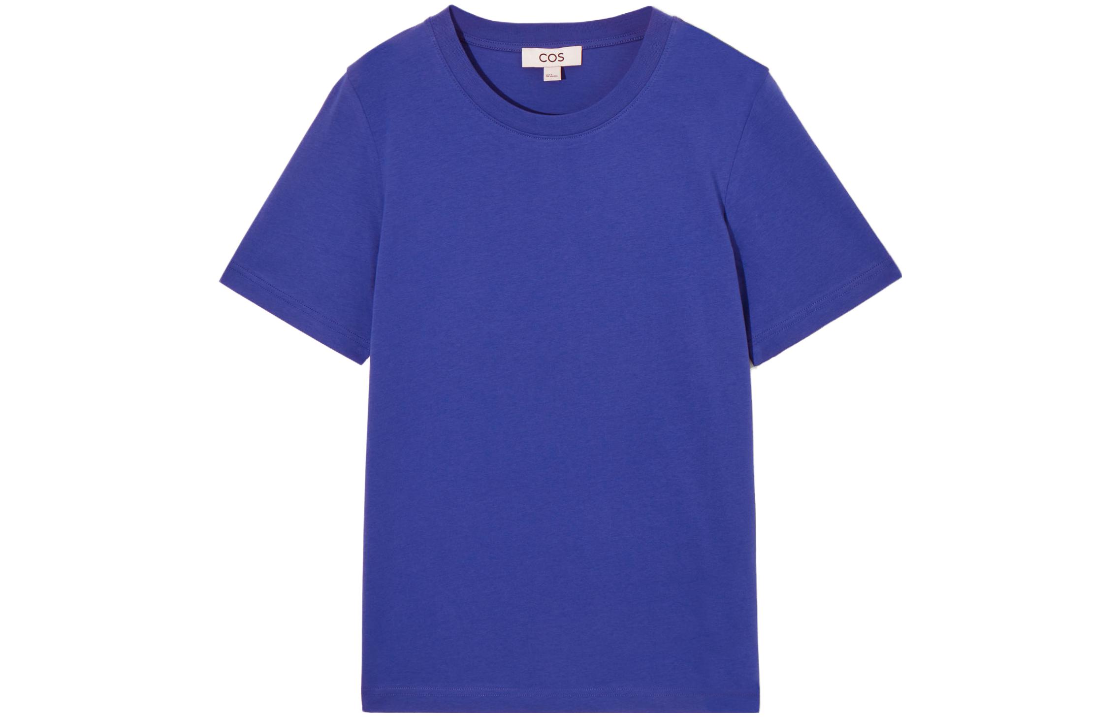 COS T Shirts Women's Dark Blue Crew Neck Moderate Straight Fit