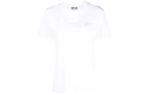 Golden Goose T Shirts Women's White Crew Neck Moderate