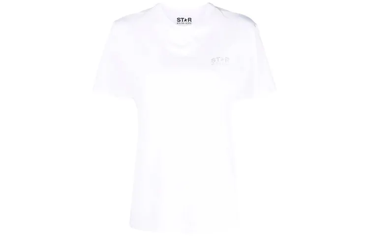 Golden Goose T Shirts Women's White Crew Neck Moderate