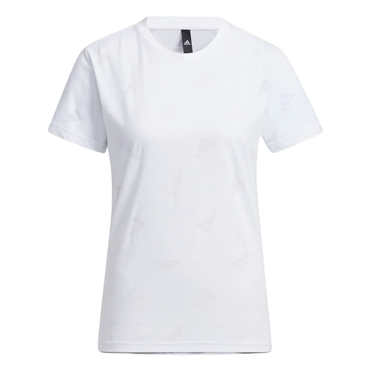 Adidas T-Shirts Women's White Crew Neck Moderate Straight Fit