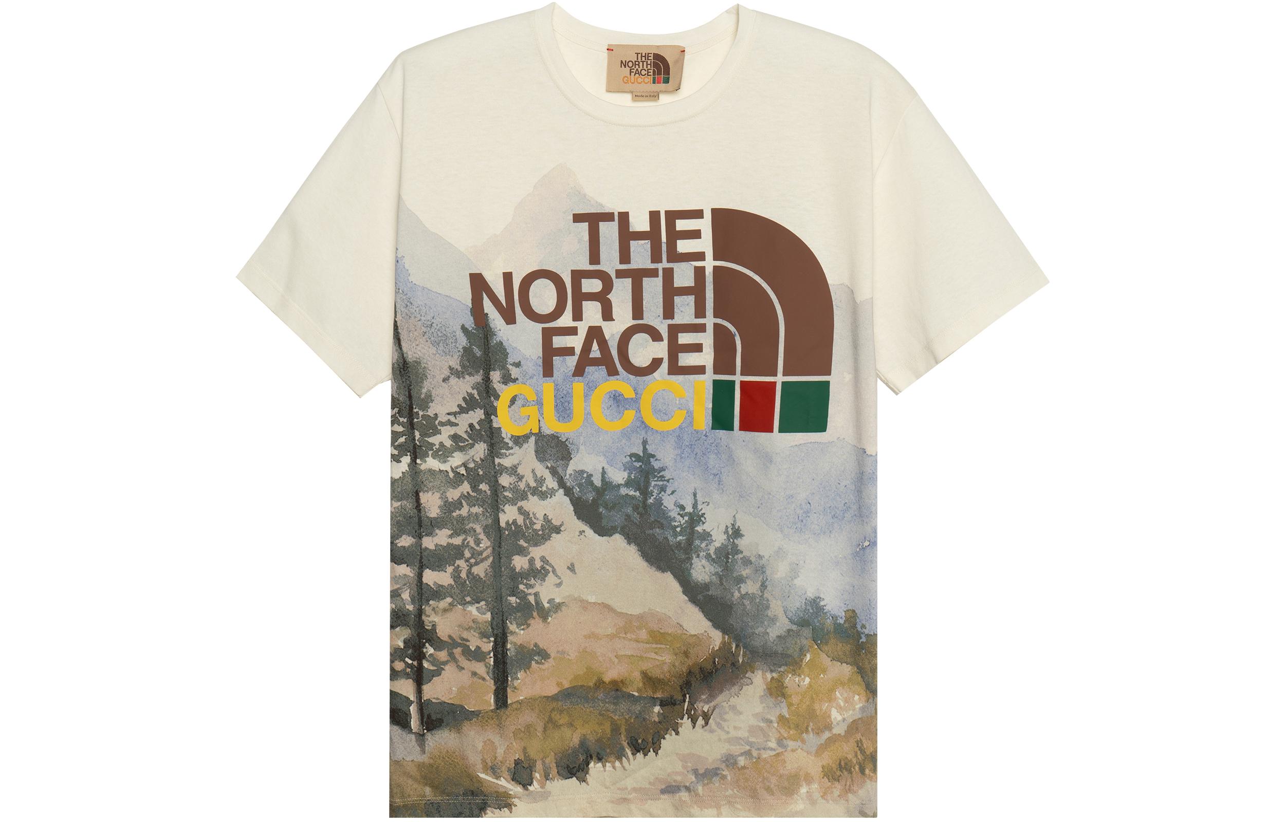 Женская футболка Gucci x The North Face (слоновая кость)