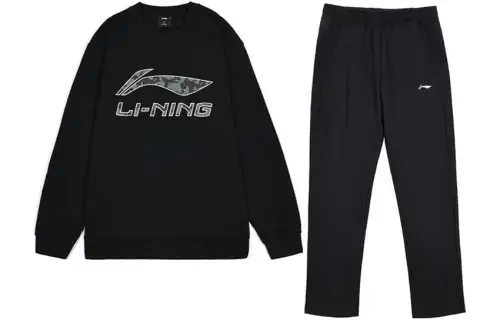 Li Ning Sweatshirt Set Men's Black+Black