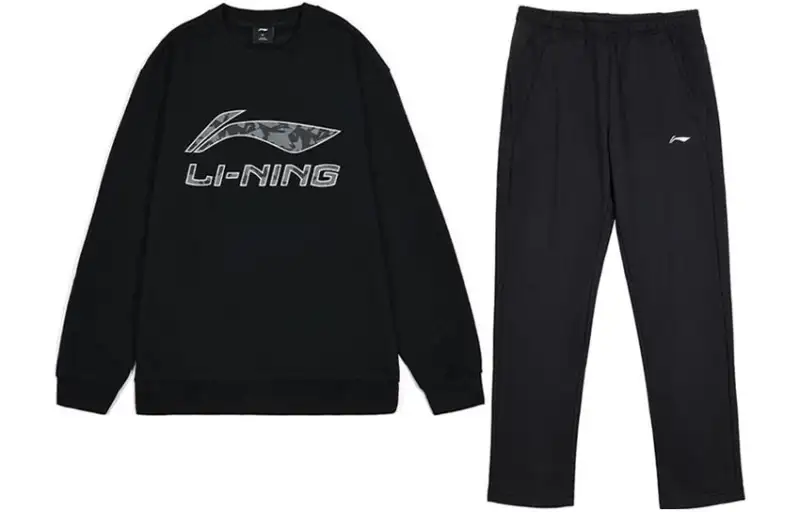 Li Ning Sweatshirt Set Men's Black+Black