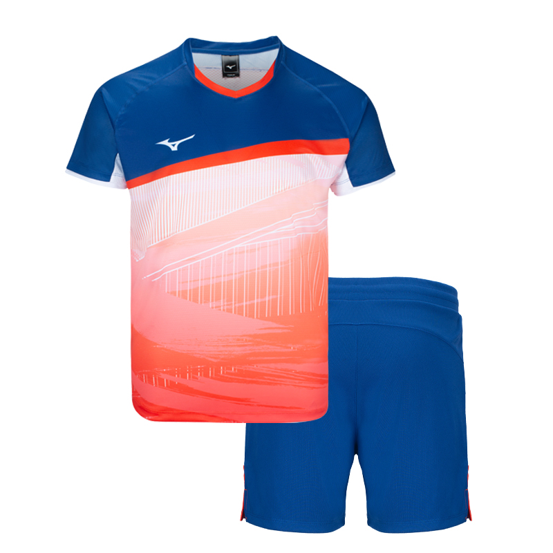 Mizuno Badminton Jersey Set Unisex Orange Red