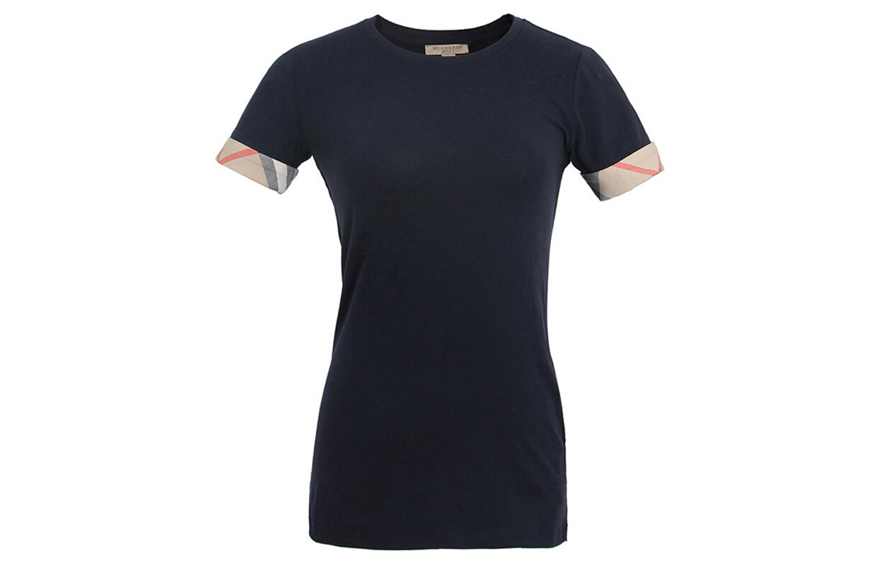 Женская футболка Burberry T (бежевая в клетку)