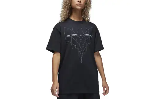 Jordan Drop Shoulder Sleeve T Shirt Women's Black