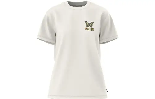 Vans Natural Fly T Shirts Women's Ecru Crew Neck Moderate Straight Fit
