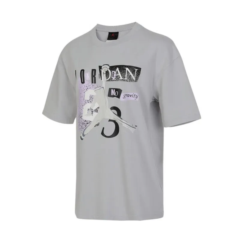Jordan T-Shirts Women's Gray Crew Neck Moderate Other