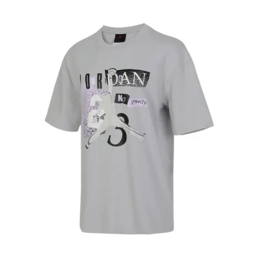 Jordan T Shirts Women's Gray Crew Neck Moderate Other