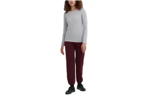 UNIQLO T Shirts Women's Gray Crew Neck Moderate Straight Fit